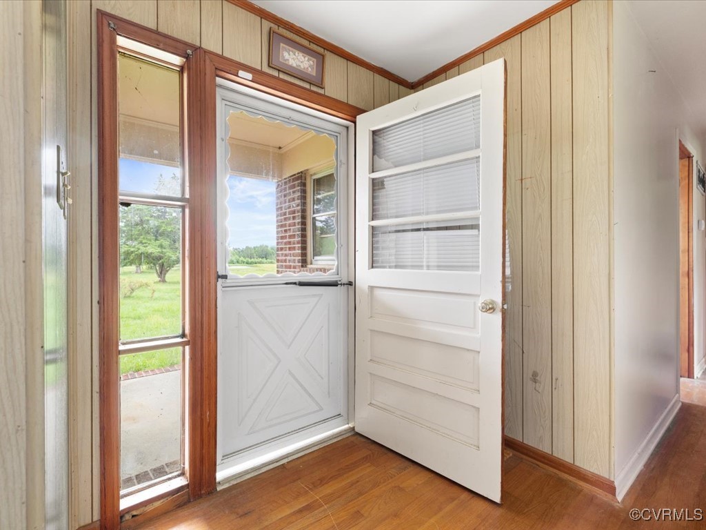 7849 Lew Jones Road Rawlings, VA 23876 - Photo 6 of 35 Doorway to outside featuring wood finished floors