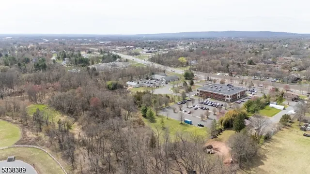 an aerial view of residential house and green space