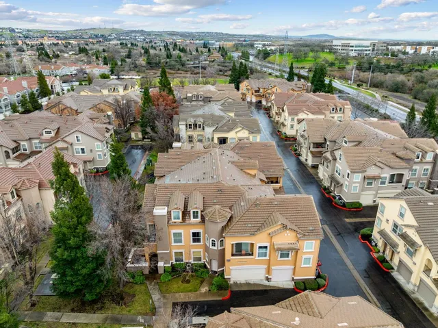 an aerial view of multiple house