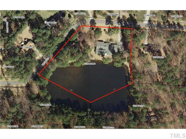 213 Bayleaf Drive Raleigh, NC 27615 - Photo 2 of 25 Birds eye view of the property including the pond.