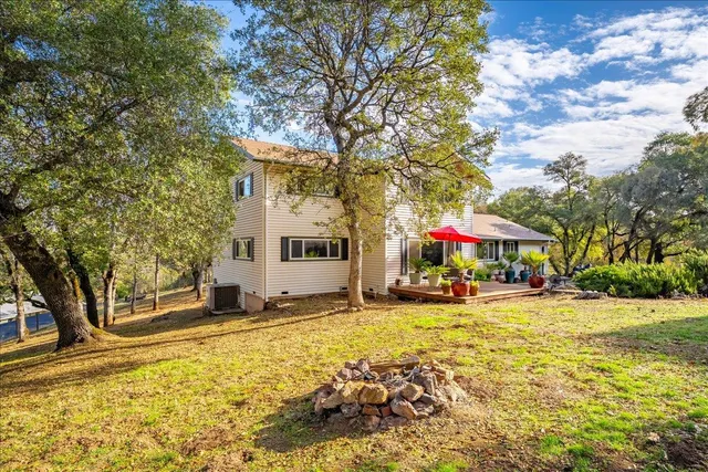 a view of a street with sitting area