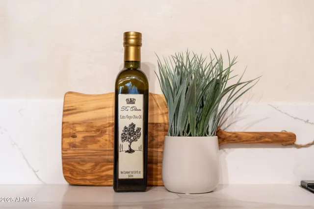 a living room with a couch and a potted plant