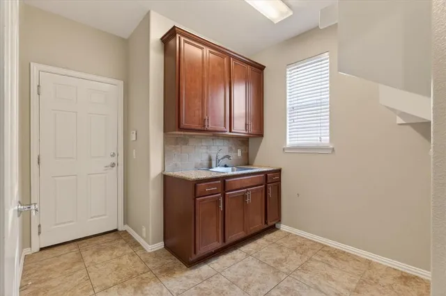 a view of cabinets with window