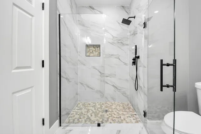 a bathroom with a shower