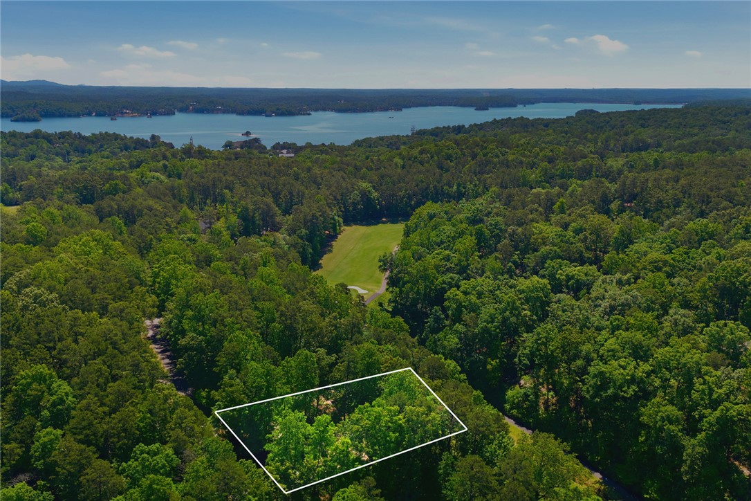 6 Tradewinds Way Salem, SC 29676 - Photo 33 of 50 This aerial perspective showcases a lush, wooded lot, perfectly situated with a golf course and lake nearby.