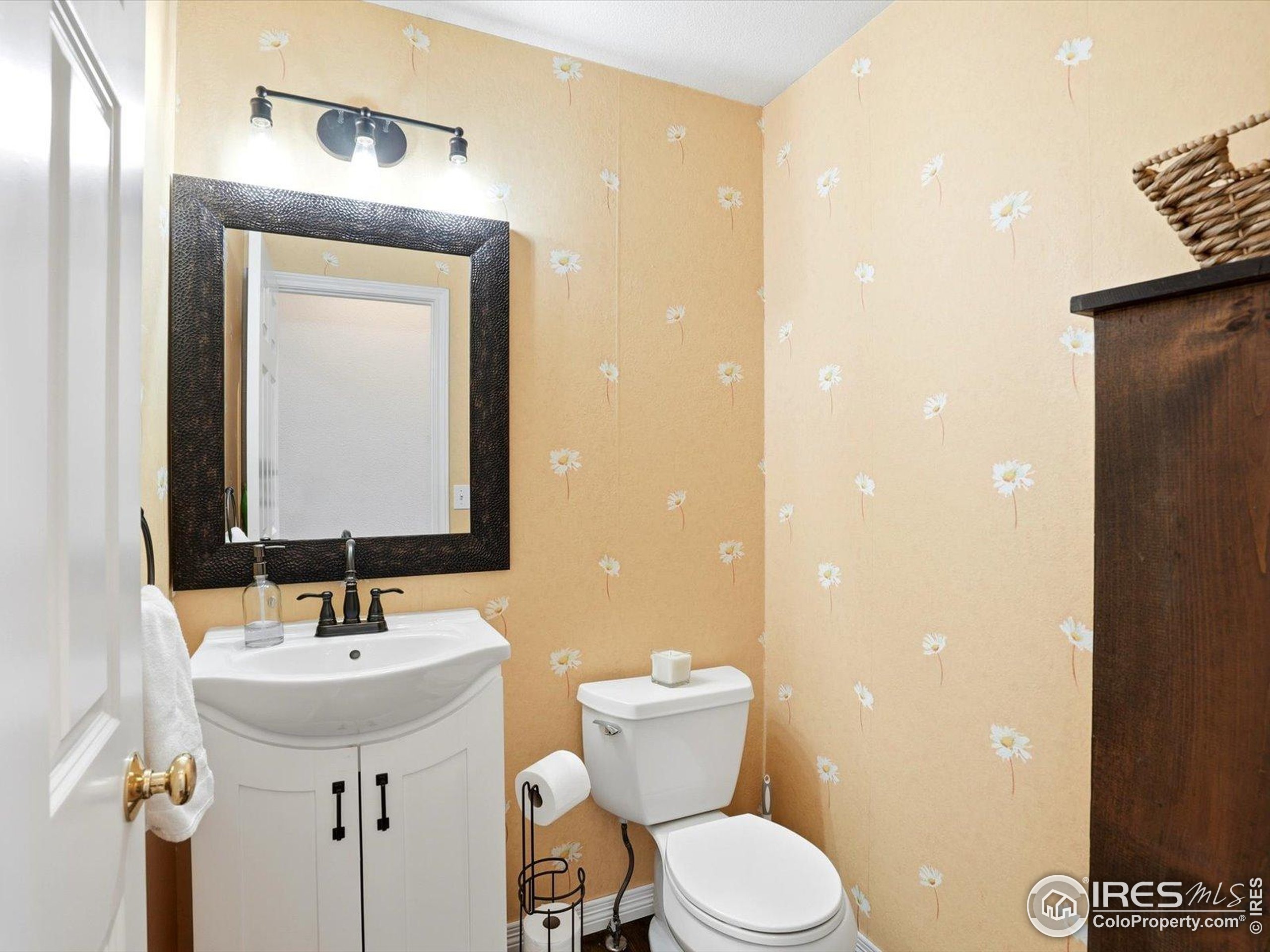 2139 Springs Place Longmont, CO 80504 - Photo 21 of 50 a bathroom with a toilet sink and mirror