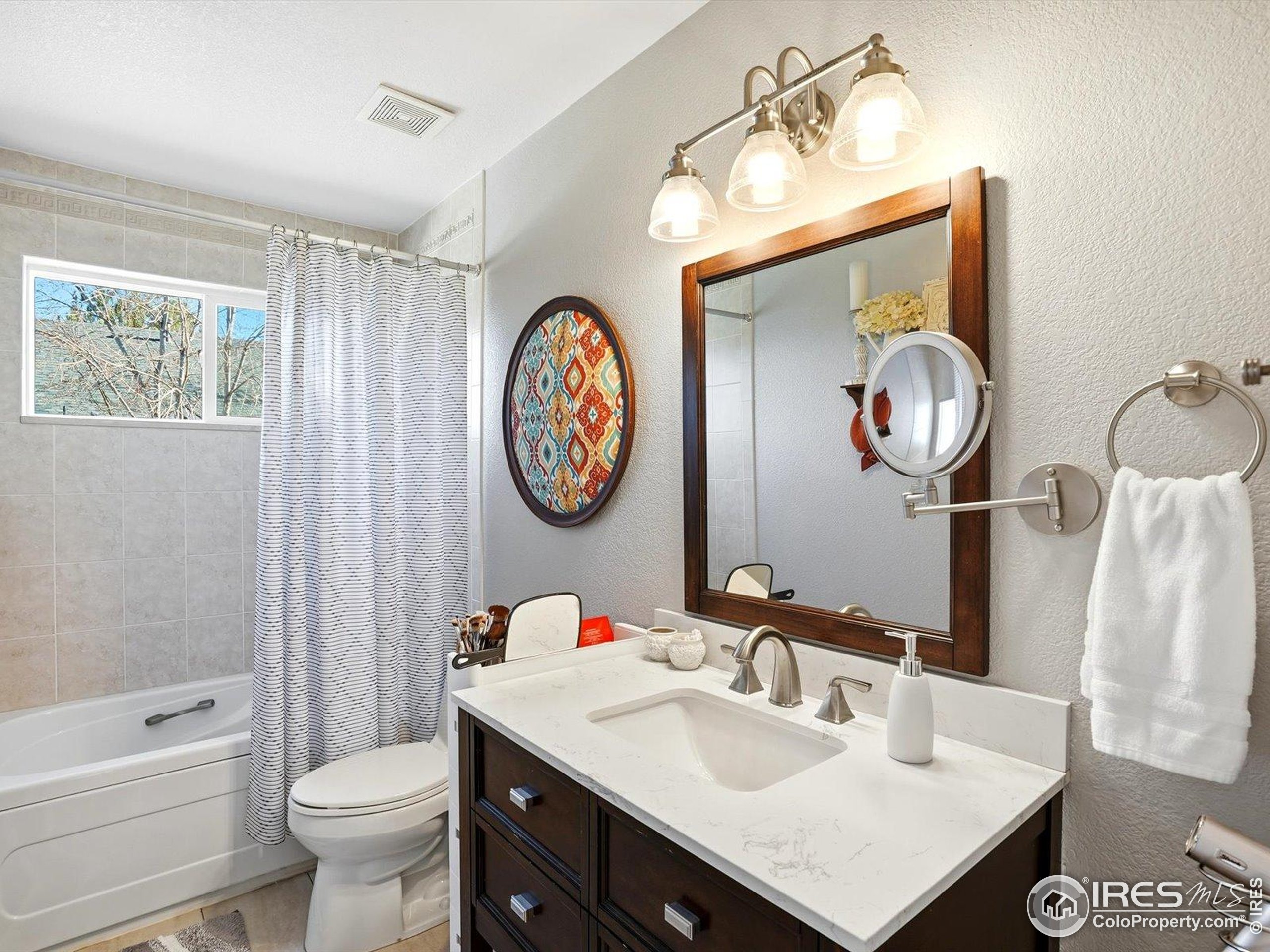 2139 Springs Place Longmont, CO 80504 - Photo 36 of 50 a bathroom with a toilet a sink and a mirror