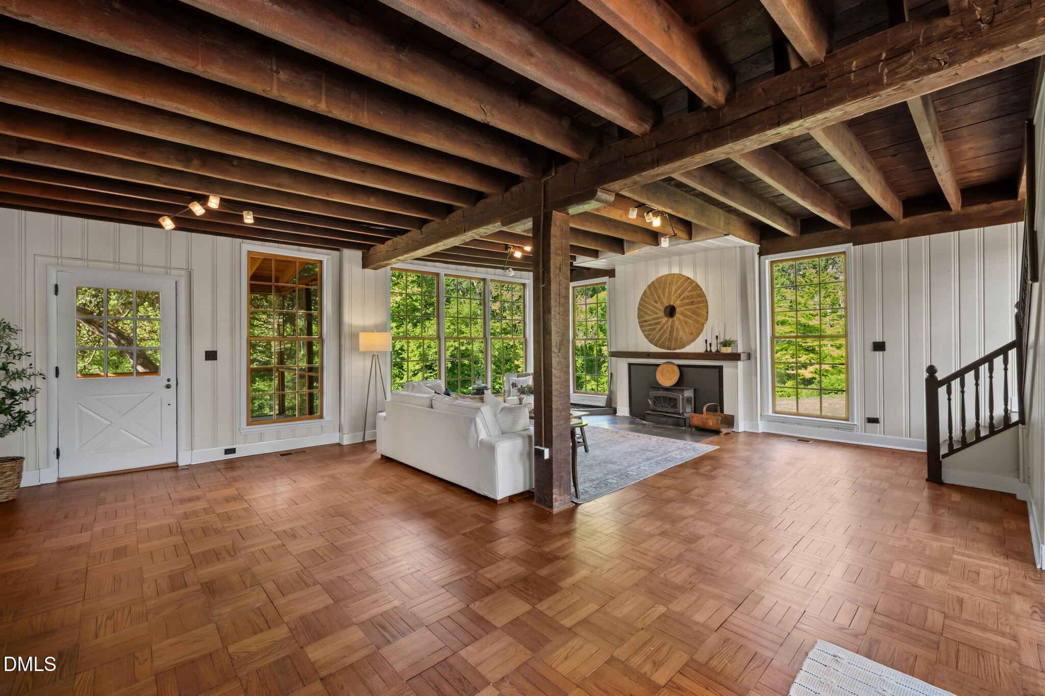 7923 Morrow Mill Road Chapel Hill, NC 27516 - Photo 23 of 66 a view of a room with wooden floor and balcony