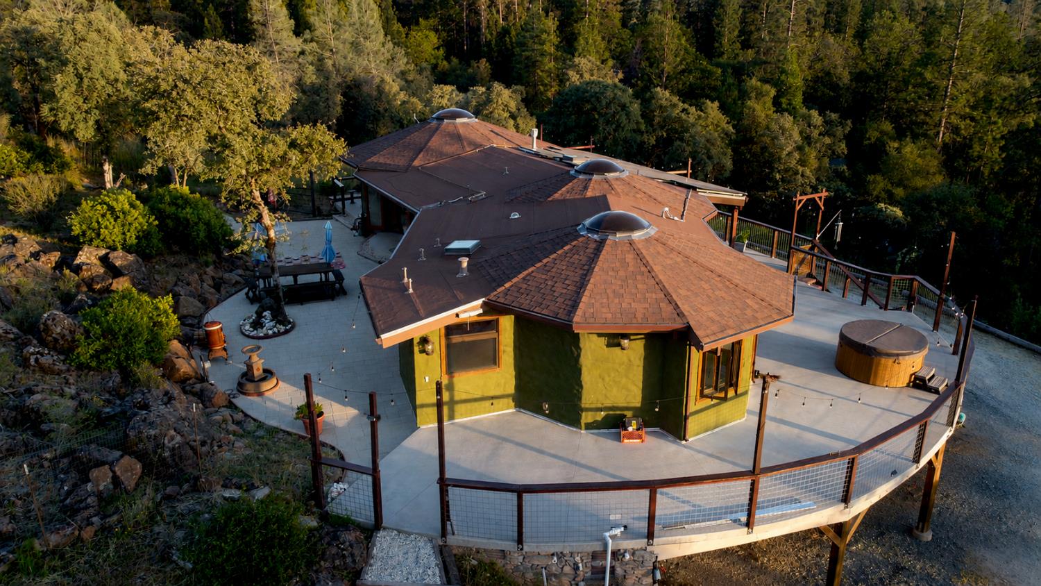 12767 Newtown Road Nevada City, CA 95959 - Photo 46 of 57 an aerial view of a house with swimming pool patio and outdoor seating