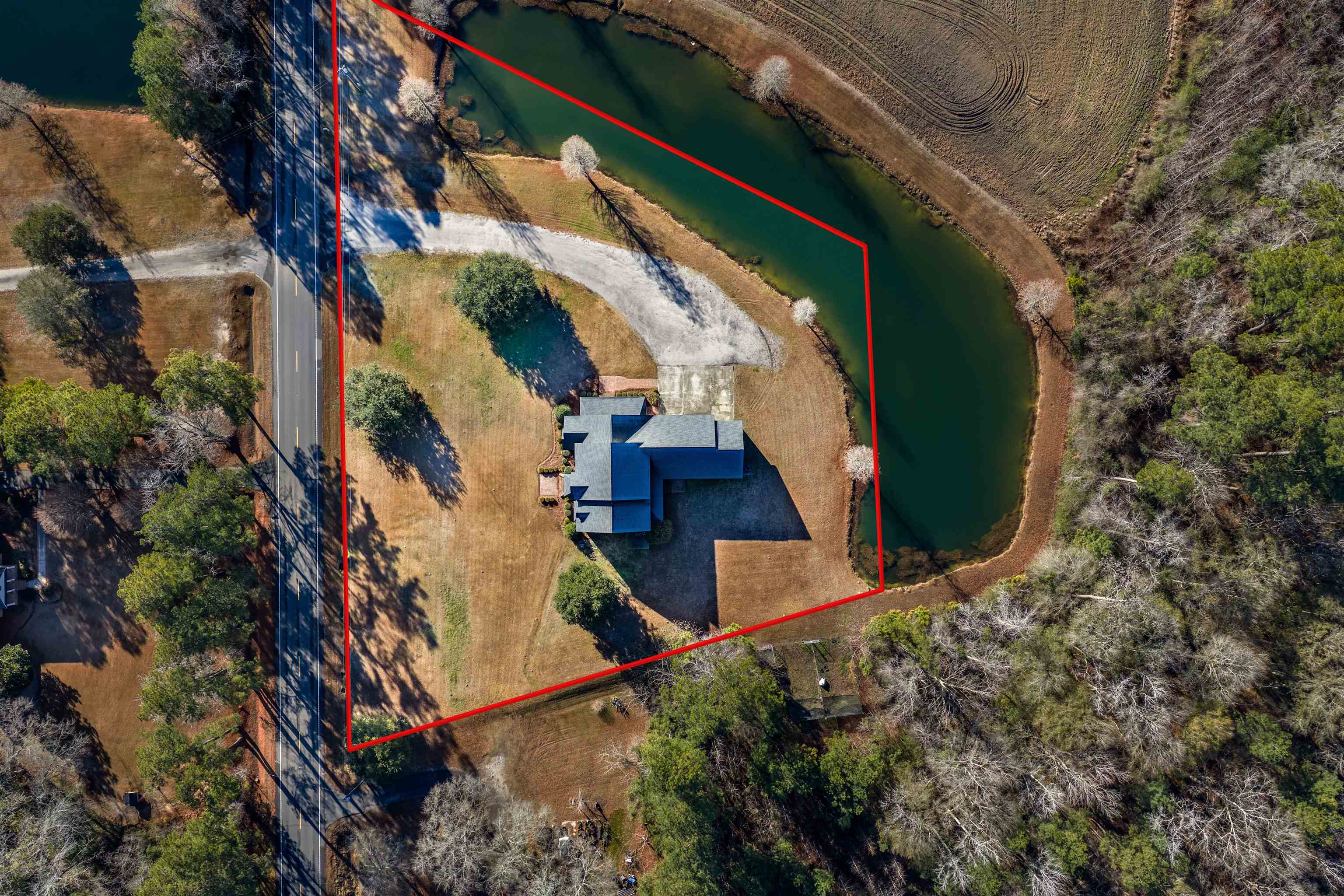 4310 Enoch Road Aynor, SC 29511 - Photo 36 of 39 Aerial view of property's location featuring a nearby body of water and property parcel outlined