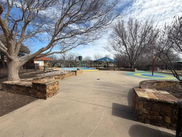 a view of outdoor space with seating