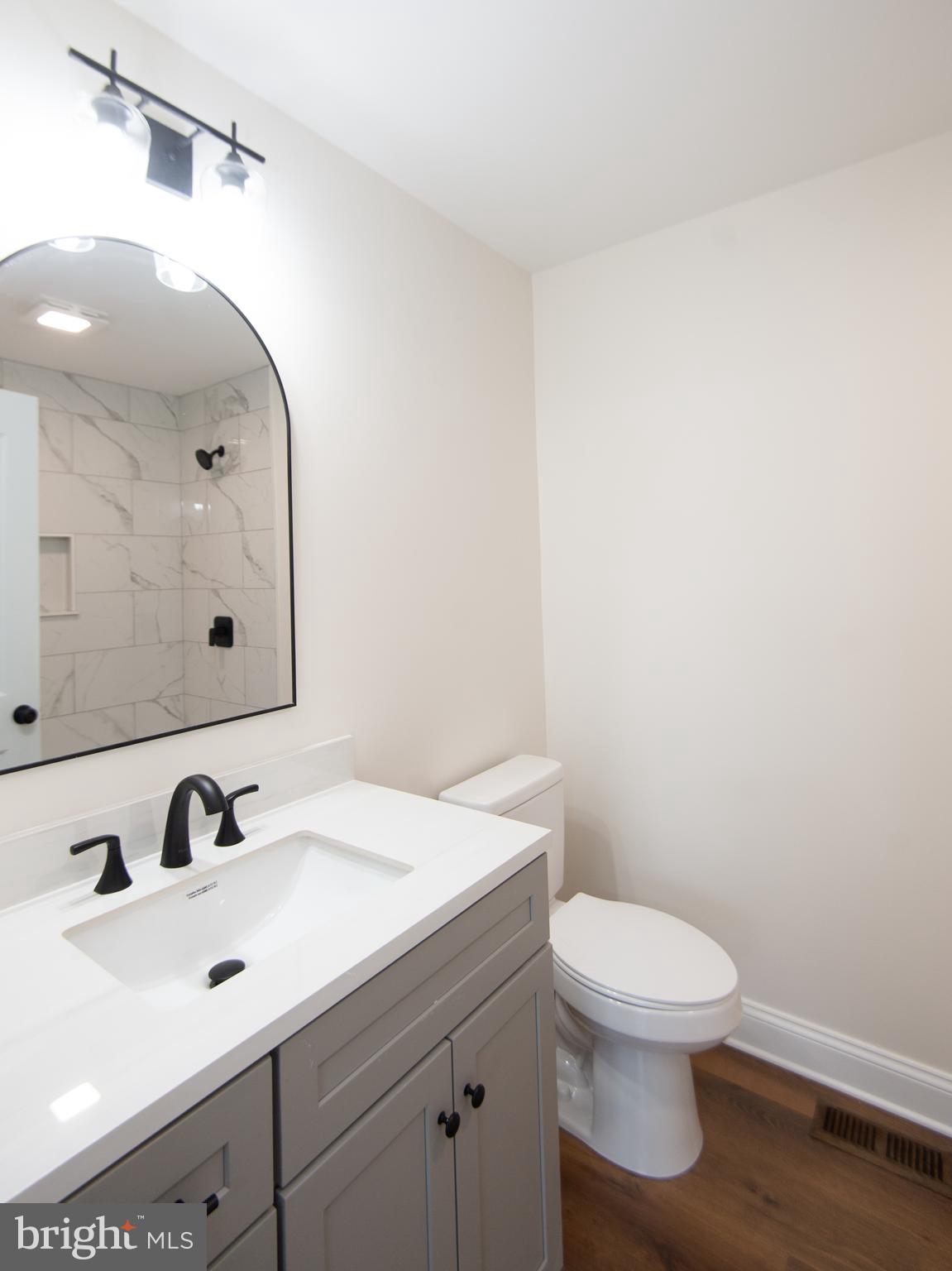 120 Academy Street Secretary, MD 21664 - Photo 19 of 46 a bathroom with a toilet sink a mirror and vanity