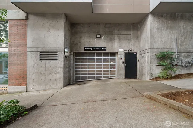 a city view with large buildings