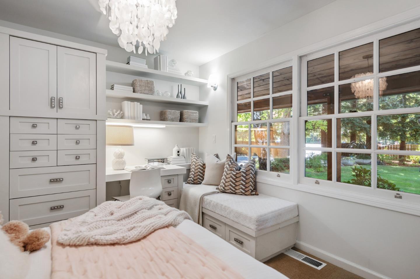 1275 Cañada Road Woodside, CA 94062 - Photo 30 of 62 a bedroom with a bed and a large window