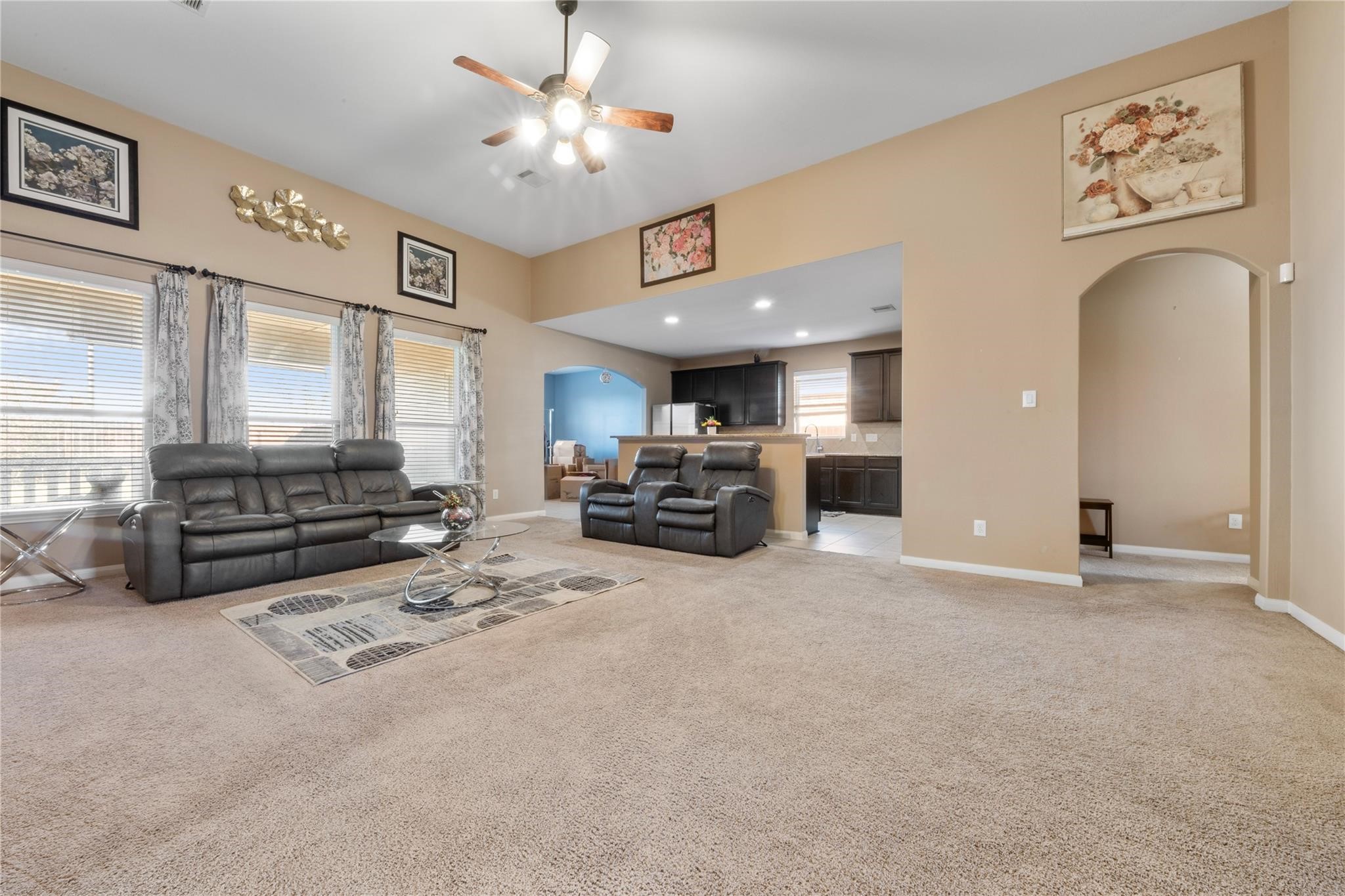 22907 Gentle Shadow Drive Hockley, TX 77447 - Photo 8 of 27 a living room with furniture and kitchen view