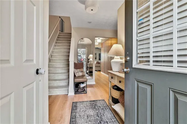 a room with furniture and a rug