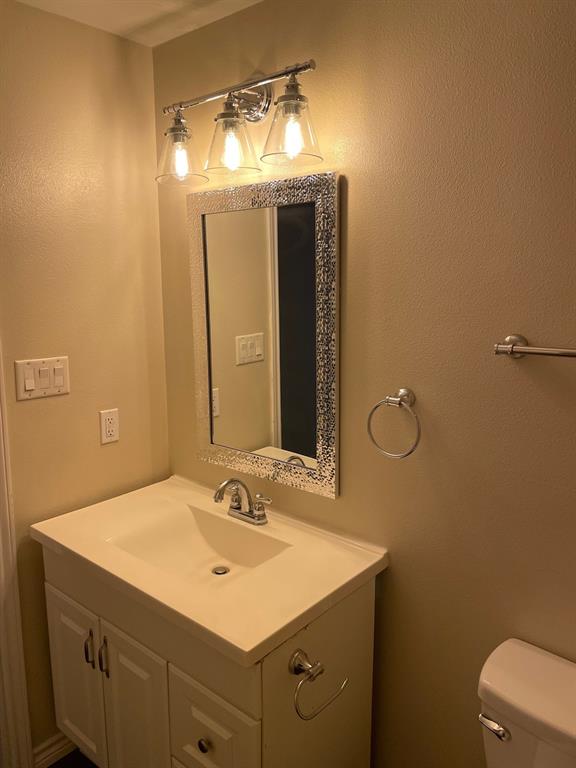 1610 Newsom Mound Road Springtown, TX 76082 - Photo 22 of 40 a bathroom with a sink vanity and a mirror