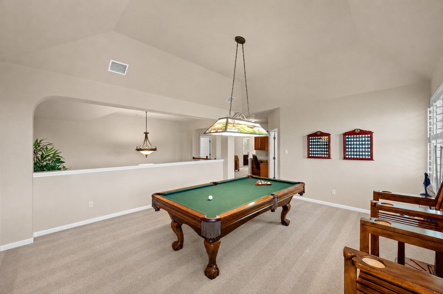 14608 Spillman Ranch Loop Austin, TX 78738 - Photo 21 of 31 a living room with furniture pool table and a window