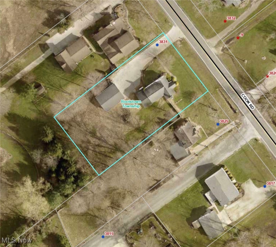 3831 Cook Road Rootstown, OH 44272 - Photo 25 of 25 Aerial lot view with property lines