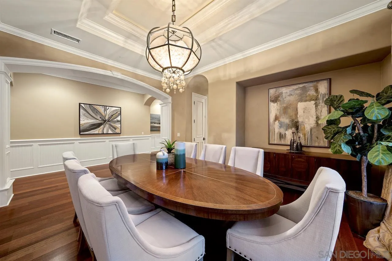 16644 Valle Verde Road Poway, CA 92064 - Photo 15 of 37 a view of a dining room with furniture window and wooden floor
