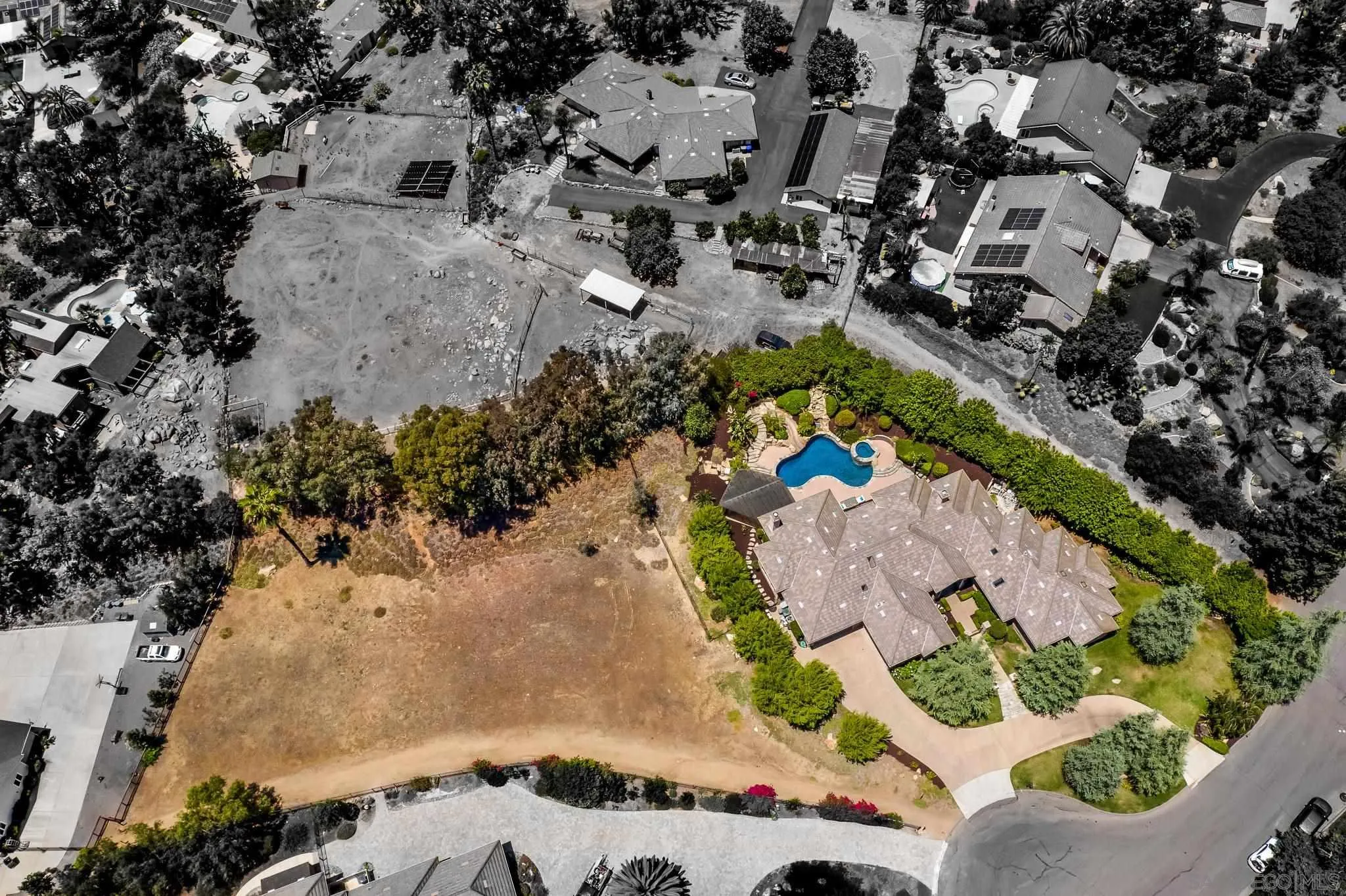 16644 Valle Verde Road Poway, CA 92064 - Photo 2 of 37 an aerial view of residential houses with outdoor space