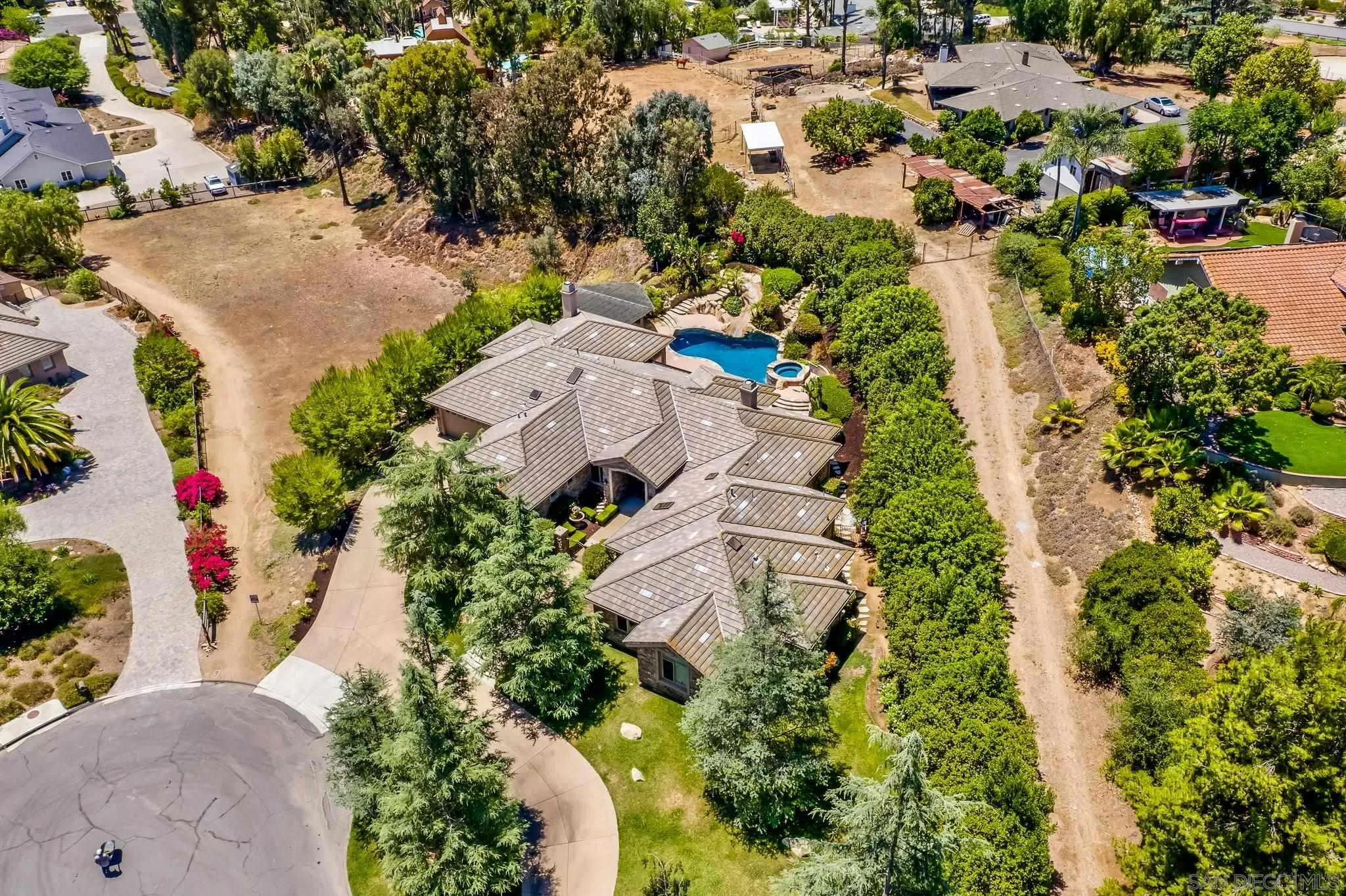 16644 Valle Verde Road Poway, CA 92064 - Photo 36 of 37 an aerial view of residential house with outdoor space