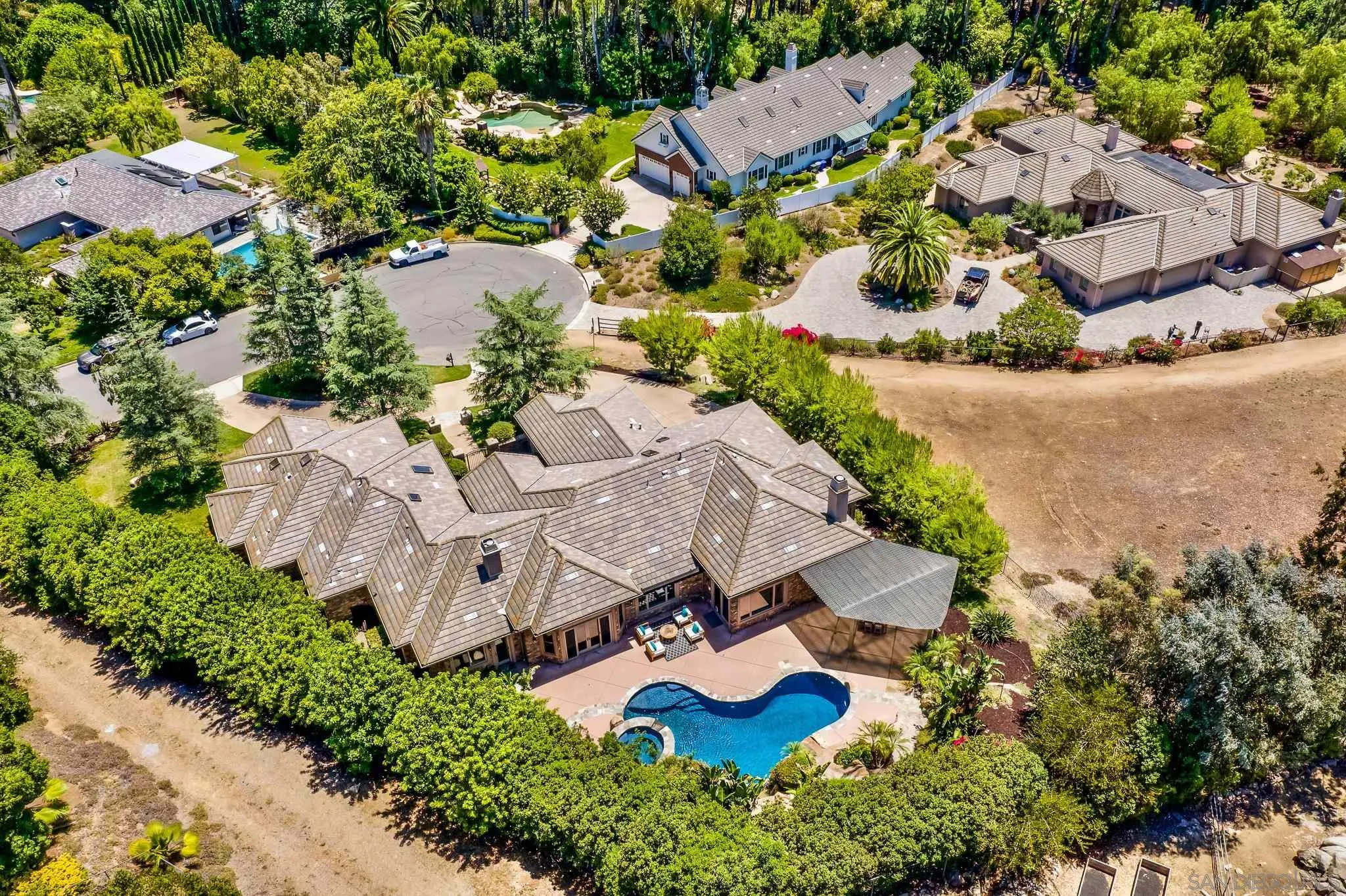 16644 Valle Verde Road Poway, CA 92064 - Photo 37 of 37 an aerial view of a house with a garden