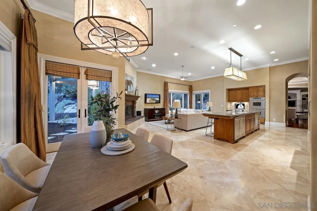 16644 Valle Verde Road Poway, CA 92064 - Photo 7 of 37 a view of a dining room with furniture window and wooden floor