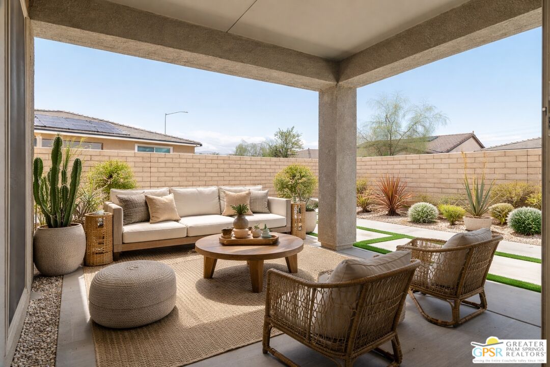 78924 Santa Rosa Way Palm Desert, CA 92211 - Photo 55 of 71 a living room with furniture and a floor to ceiling window