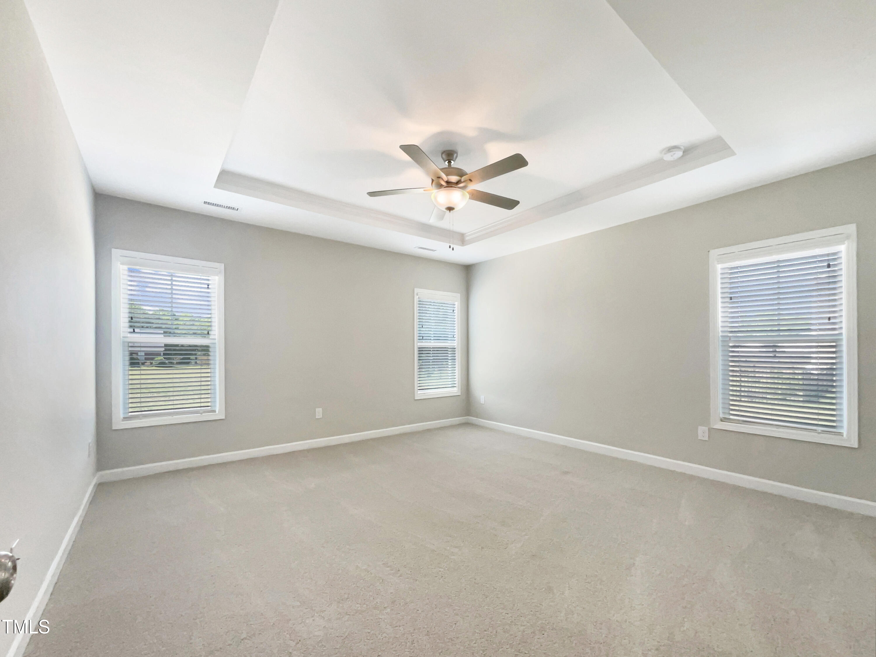 197 Steep Rock Drive Willow Spring, NC 27592 - Photo 5 of 20 an empty room with windows and ceiling fan