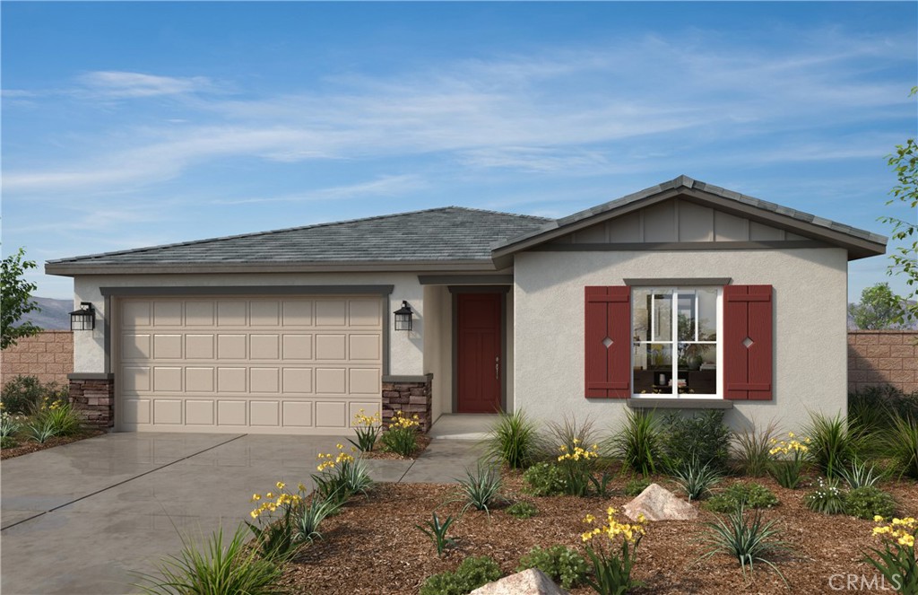 27344 Fossil Cove Perris, CA 92571 - Photo 1 of 1 a front view of a house with garden