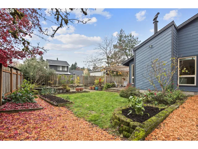 a view of a back yard of the house