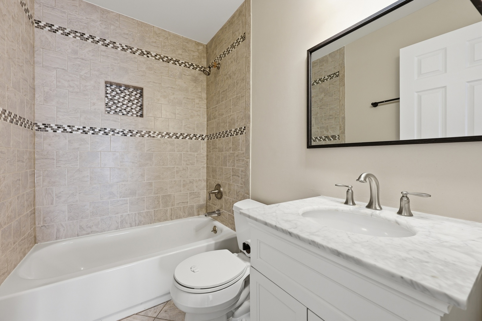 1780 Pebble Beach Circle Elgin, IL 60123 - Photo 17 of 21 a bathroom with a granite countertop sink toilet and shower