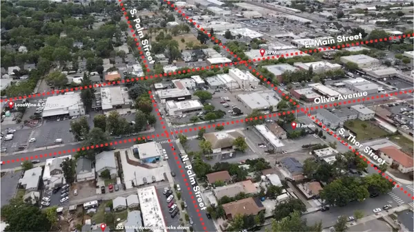 an aerial view of a city