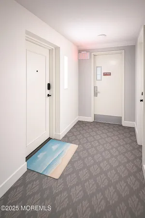 an empty room with closet