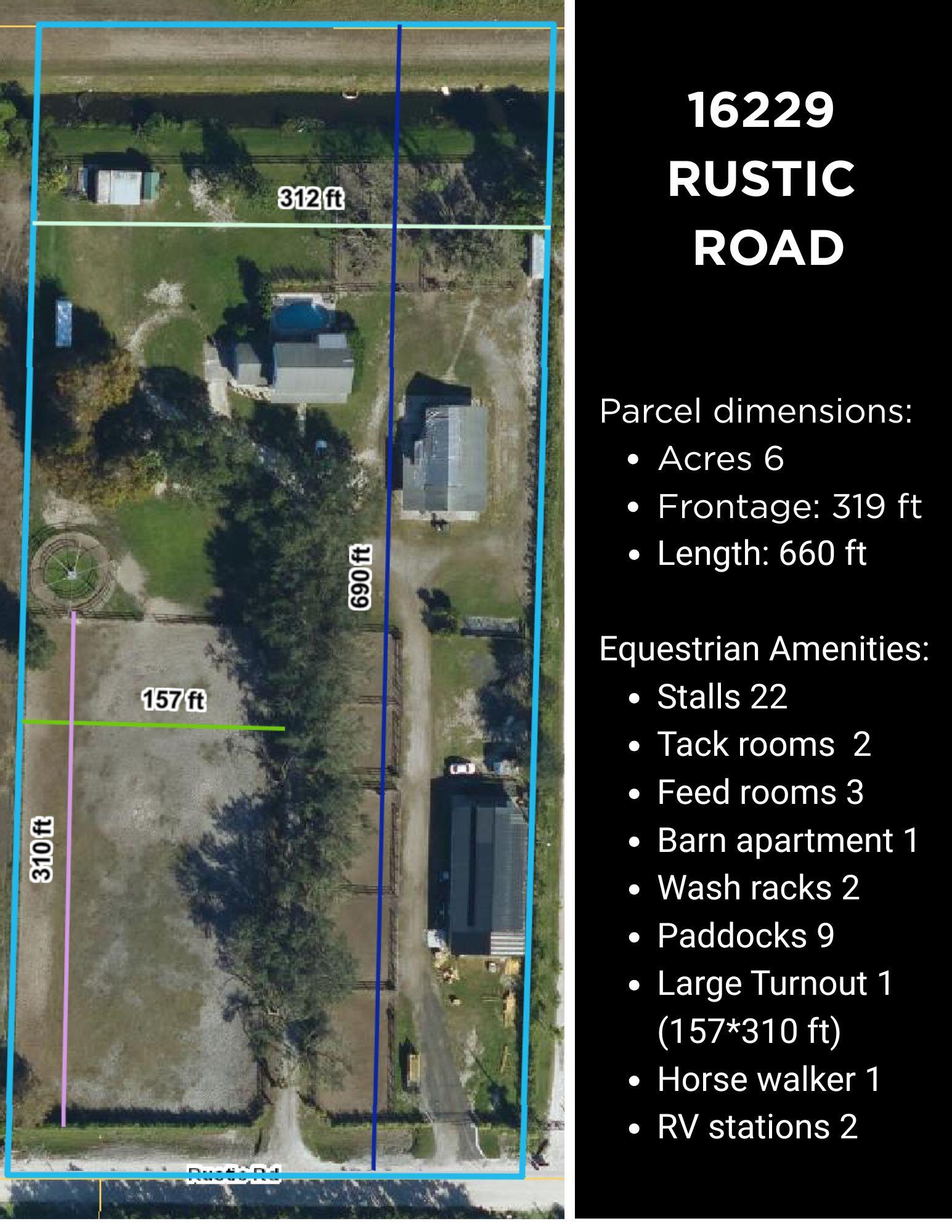 16229 Rustic Road Wellington, FL 33470 - Photo 135 of 140 Aerial View with measurements and Riding