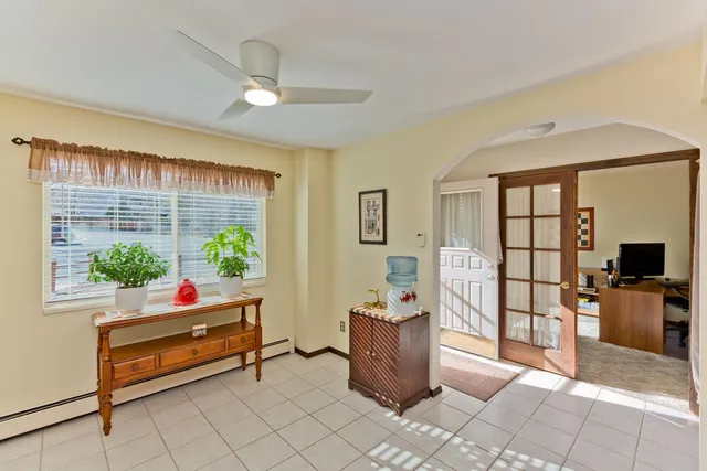 a outdoor space with furniture and a potted plant