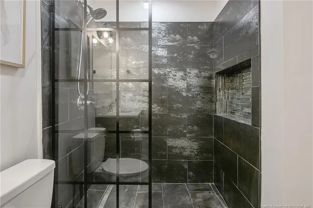 a bathroom with a toilet