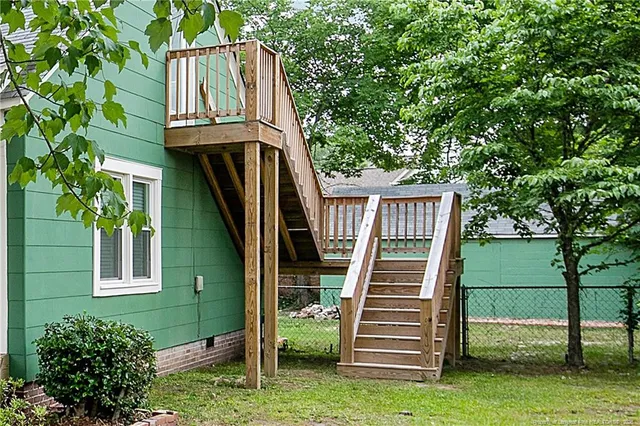 a view of outdoor space and deck