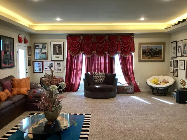 a view of a hallway with windows