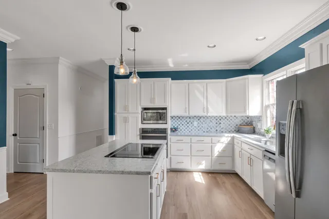 an aerial view of a house