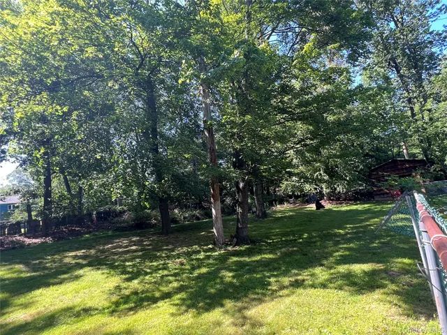 a view of backyard with green space