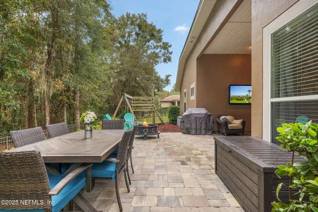 a view of a park with slide