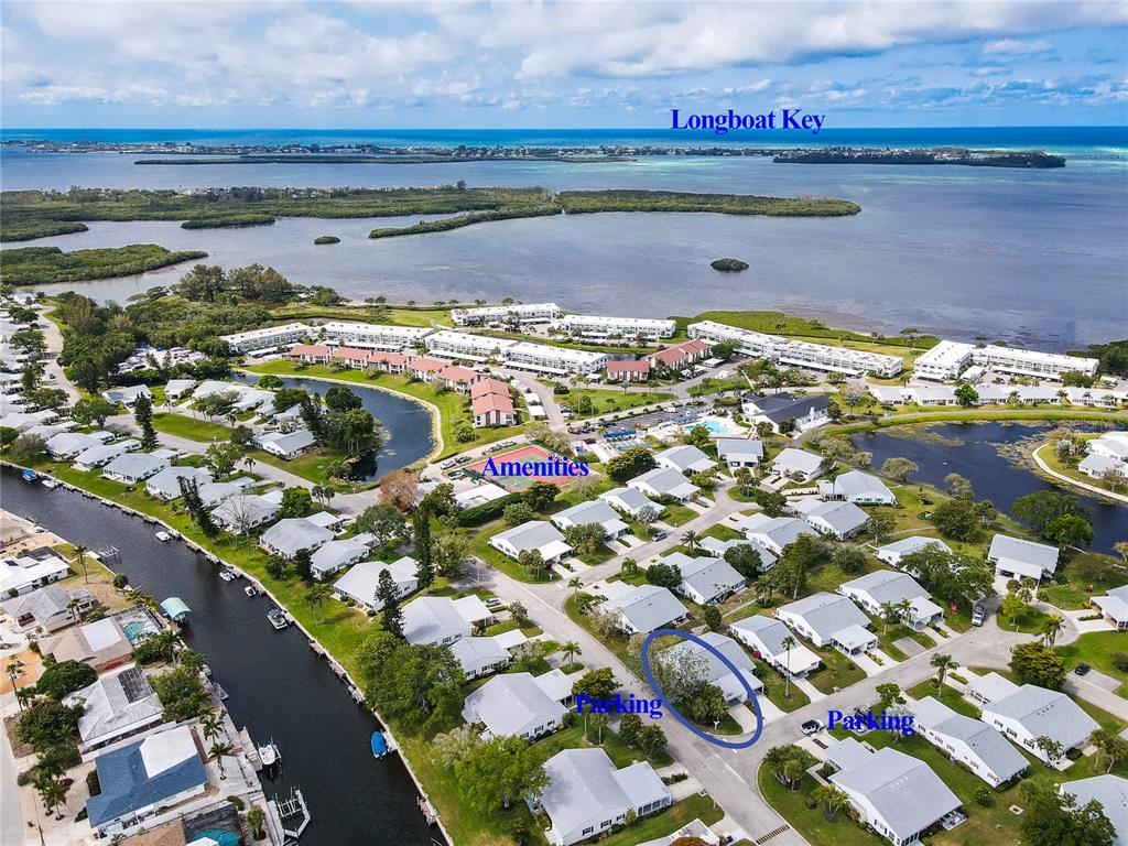 9404 Concord circle  in Mount Vernon on Sarasota Bay.  Across from canal with 2 guest parking areas nearby.