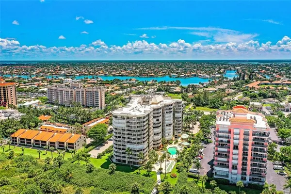 a view of a city with tall buildings