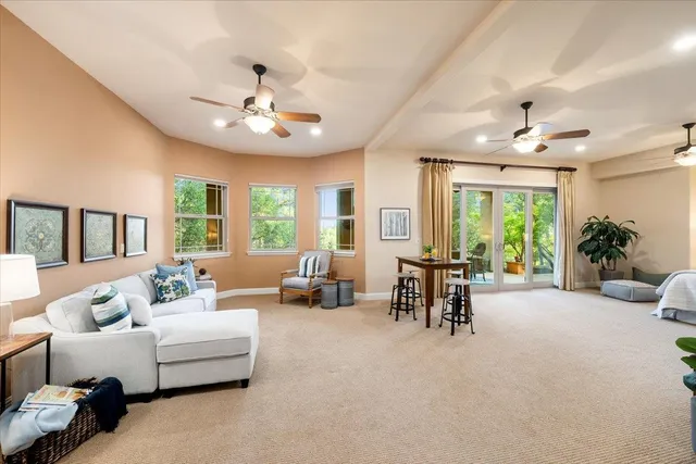 a room with a table and chairs