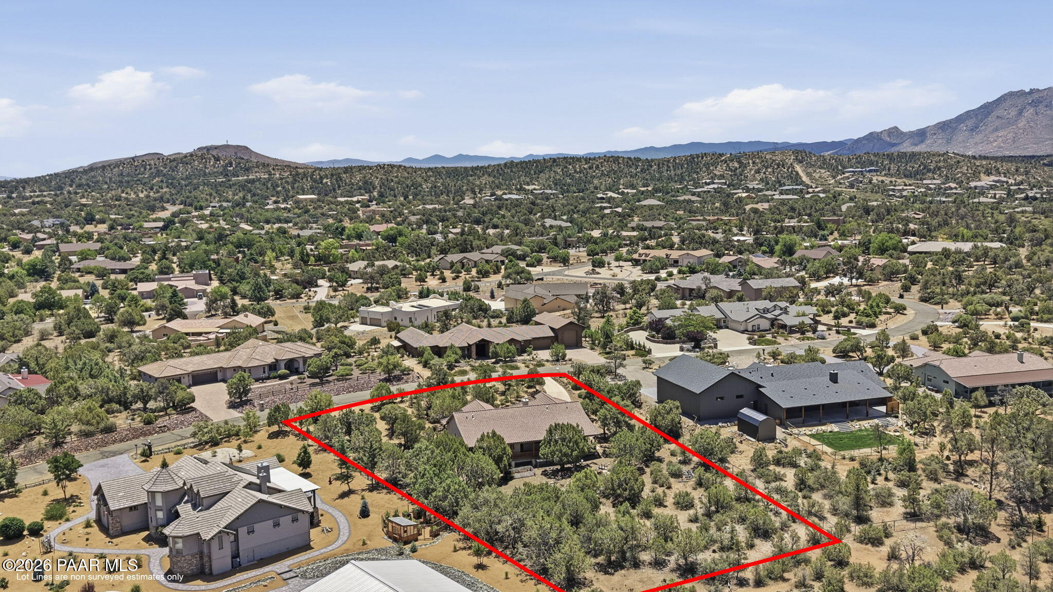 5625 Deer Spring Place Prescott, AZ 86305 - Photo 51 of 58 52-Aerial Back 3 Lot Line