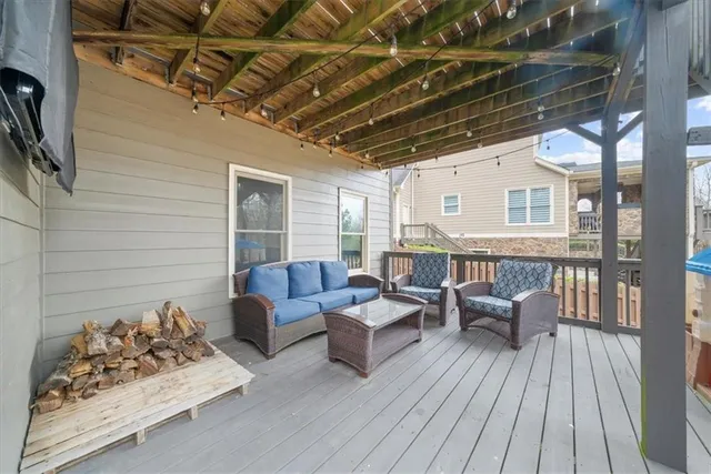 a view of a lake with a city view