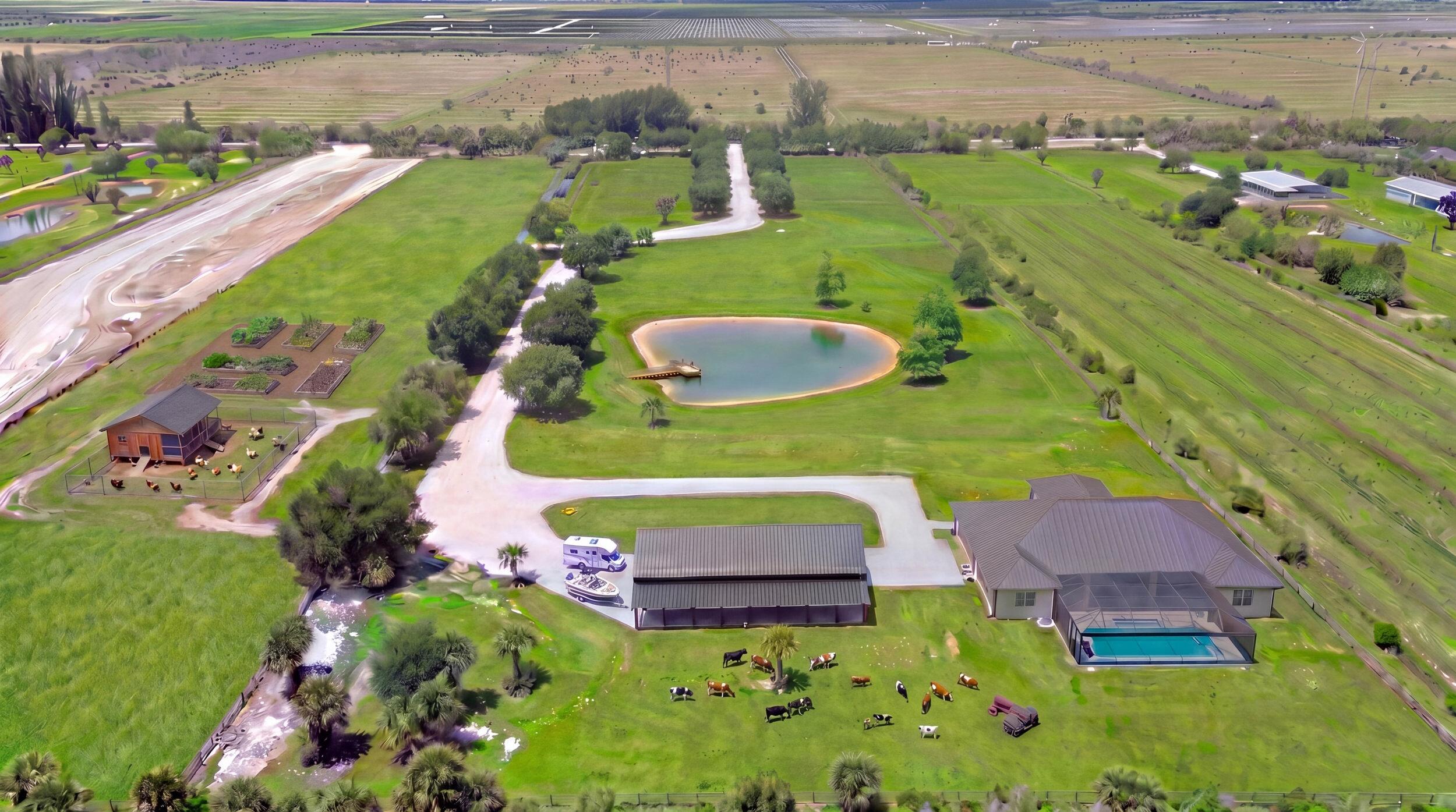 9480 Carlton Road Port St. Lucie, FL 34987 - Photo 3 of 35 an aerial view of a house with a garden