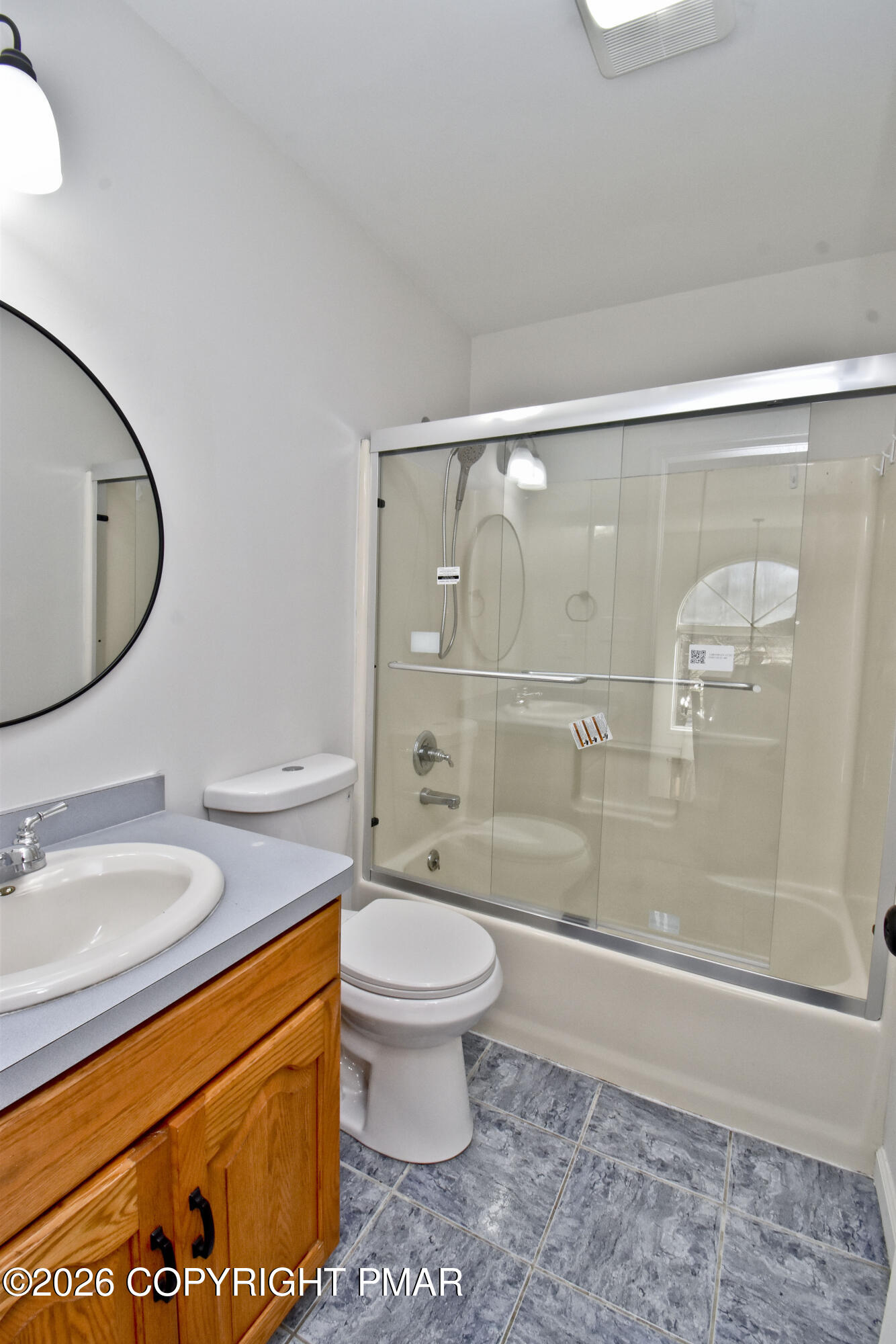 108 Pipher Road Bushkill, PA 18324 - Photo 33 of 50 a bathroom with a granite countertop sink toilet and shower
